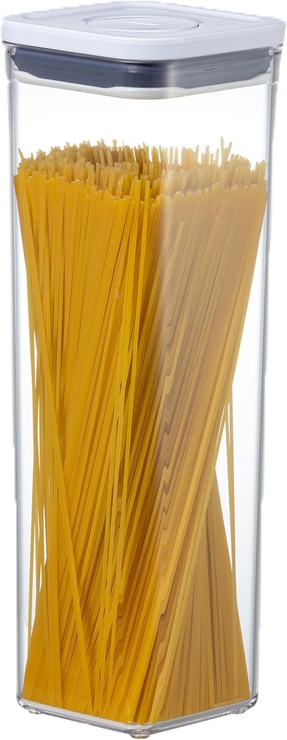 

Storage Container Plastic Airtight Pop Container Small Square Tall 2.1L білий