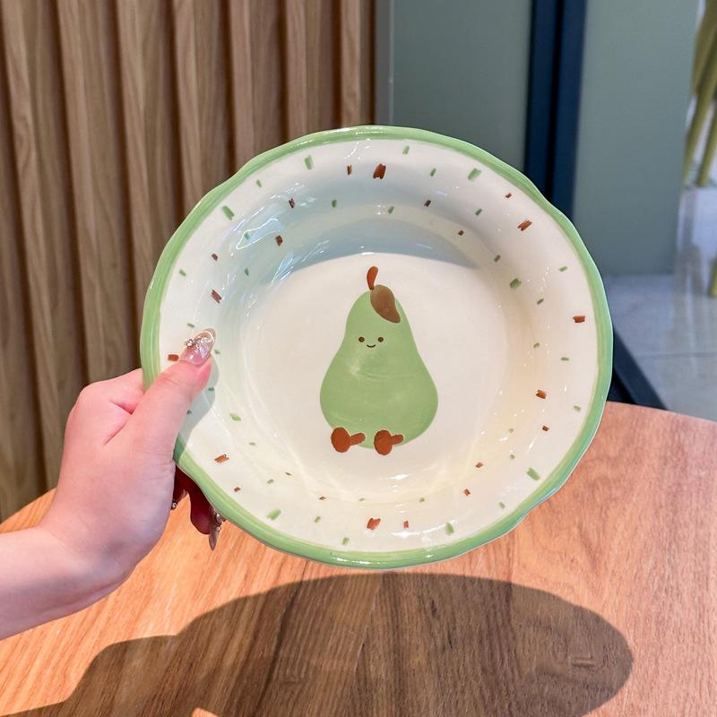 Croissant Keramikteller Haushalt Speiseteller 2025 neuer hochwertiger Teller niedlicher Kinderfrühstücksteller Geschirrset