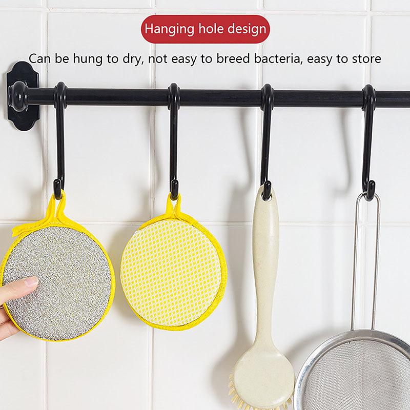 5 Stück Doppelseitiger Spülschwamm Spülbürste für Pfannen Töpfe Geschirrspülschwämme Bürste Haushaltsküchenreinigungswerkzeuge