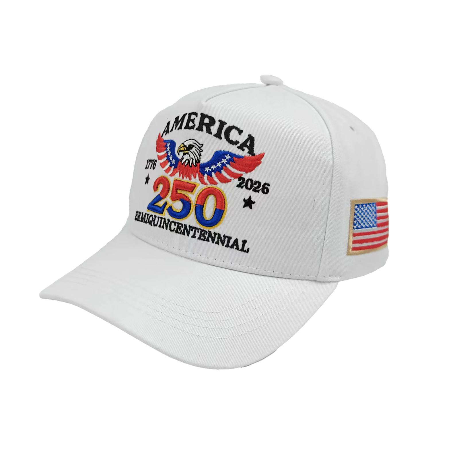 

New Embroidered American Independence Day Sunshade Baseball Cap Outdoor Hat 250th Anniversary One size