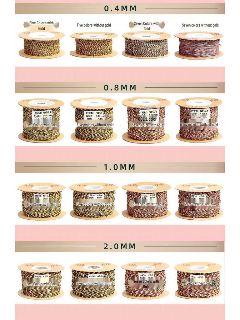 Five-Color Bracelet Weaving Rope: Vajra Jade Thread for Wenwan, Buddhist Beads, Star Moon Bodhi & Beading Strings