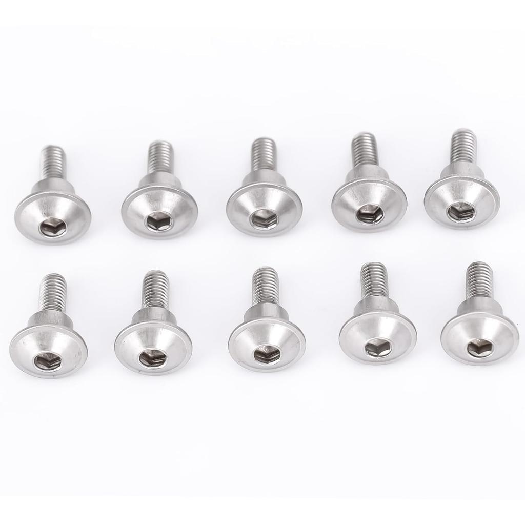 10 Pcs- M5 X 16.5 12.5mm - for Suzuki Motorcycle Fairing Shell Stainless Steel Screws Bolt Kit, for Suzuki GSXR600 GSXR750 GSXR1000 GSX1300R GSR600