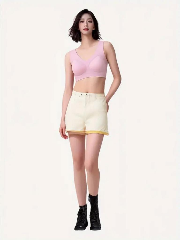 Kevis Wireless Night Minimalist High 7x Maintains Nipple Stays in 3D Containing Side XL Size Bra, Seamless, Bra, Sides, Breathability, Position,