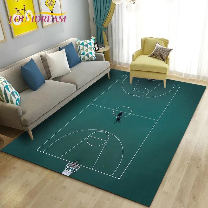 Tappeto 3D Area Basket Grande, Tappeto per Soggiorno Camera da Letto Divano Zerbino Decorazione Cucina, Tappetino Antiscivolo per Gioco Bambini