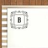 Printtoo Alphabet B Monogram Initial Square Swirl Border Self Inking Rubber Stamp Office