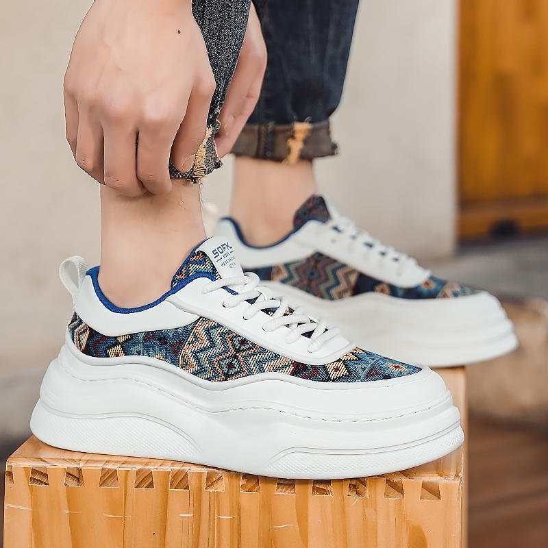 New Thick Soled Board Shoes Trendy Men's Personalized Design Styles Outdoor Street Walking Youth Versatile Daily Shoes