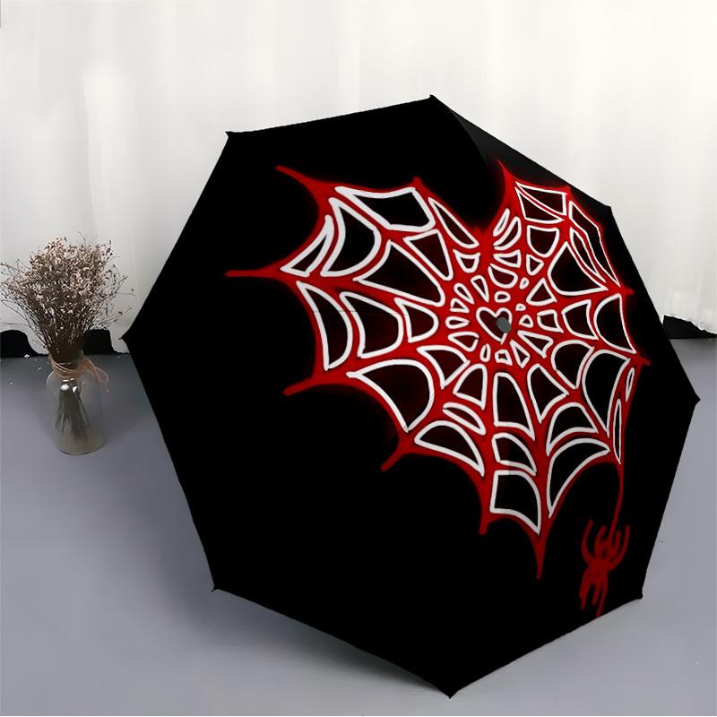 1pc Spider Web Automatic Open/Close Umbrella, Portable Folding Umbrella, Compact Travel Umbrella for067
