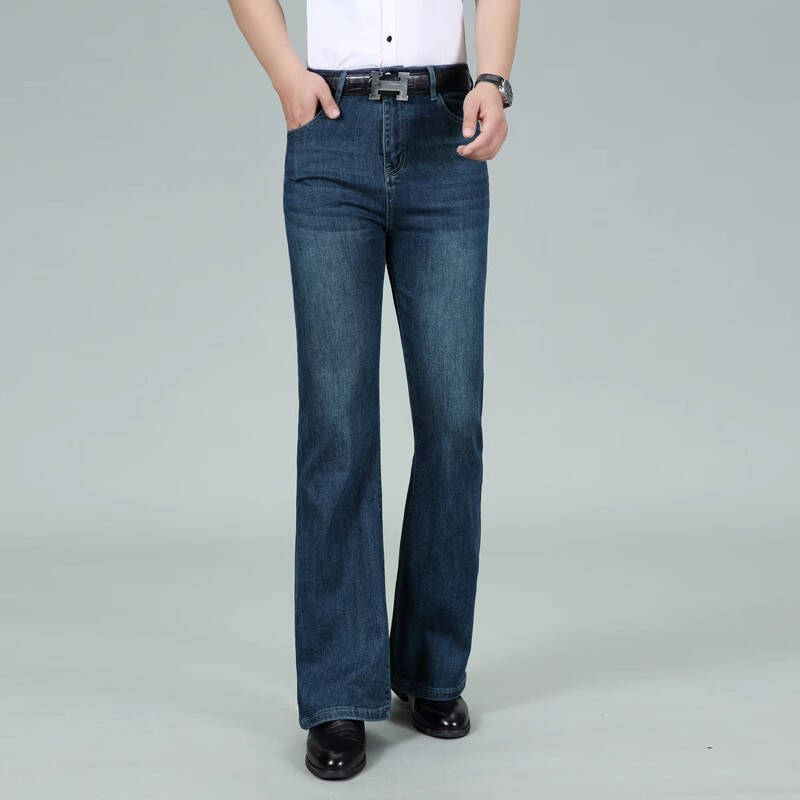 Men's Mid-Waist Stretch Flared Jeans Classic Designer Flared Jeans