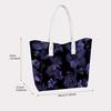 Elegant Dark Purple Floral Tote Bag Stylish Casual Daily Handbag for Ladies Outdoor Use