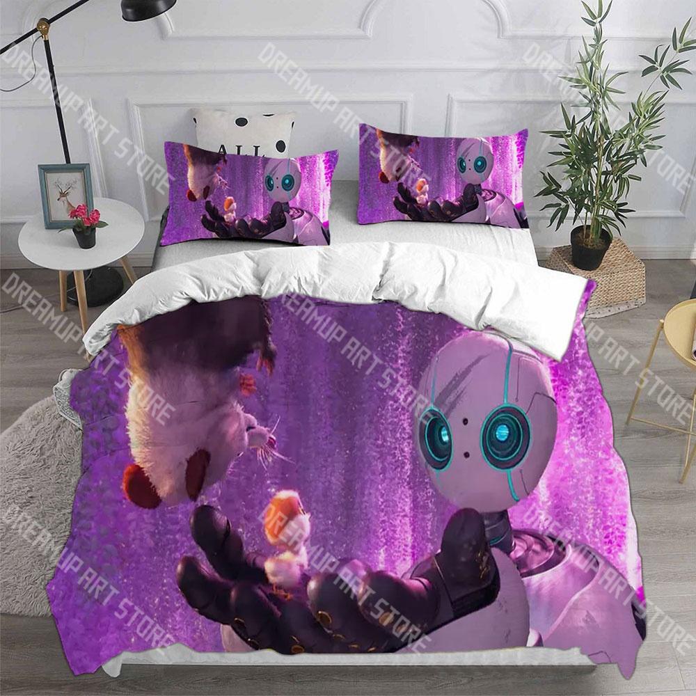 Fashion The Wild Robot Cartoon Bedding Set Single Twin Full Queen King Size Bed Set Kids Bedroom Duvetcover Sets Bed Sheet Set
