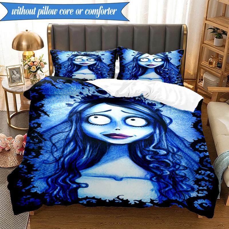 Gotische Leichenschönheit In Bloom 3-teiliges K-Pop Musikgruppen-Bettwäscheset, Ideal für Schlafzimmer, Wohnheim, Inklusive Bettbezug und 2 Kissenbezügen, Fan-Geschenke
