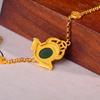 Natural Hetian Jade Golden Toad Bracelet with Inlaid Stones for Good Fortune