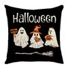 New Halloween Pillow Cover with Cute Pumpkin Ghost Element Letters Digital Print Decorative Pillow Cover