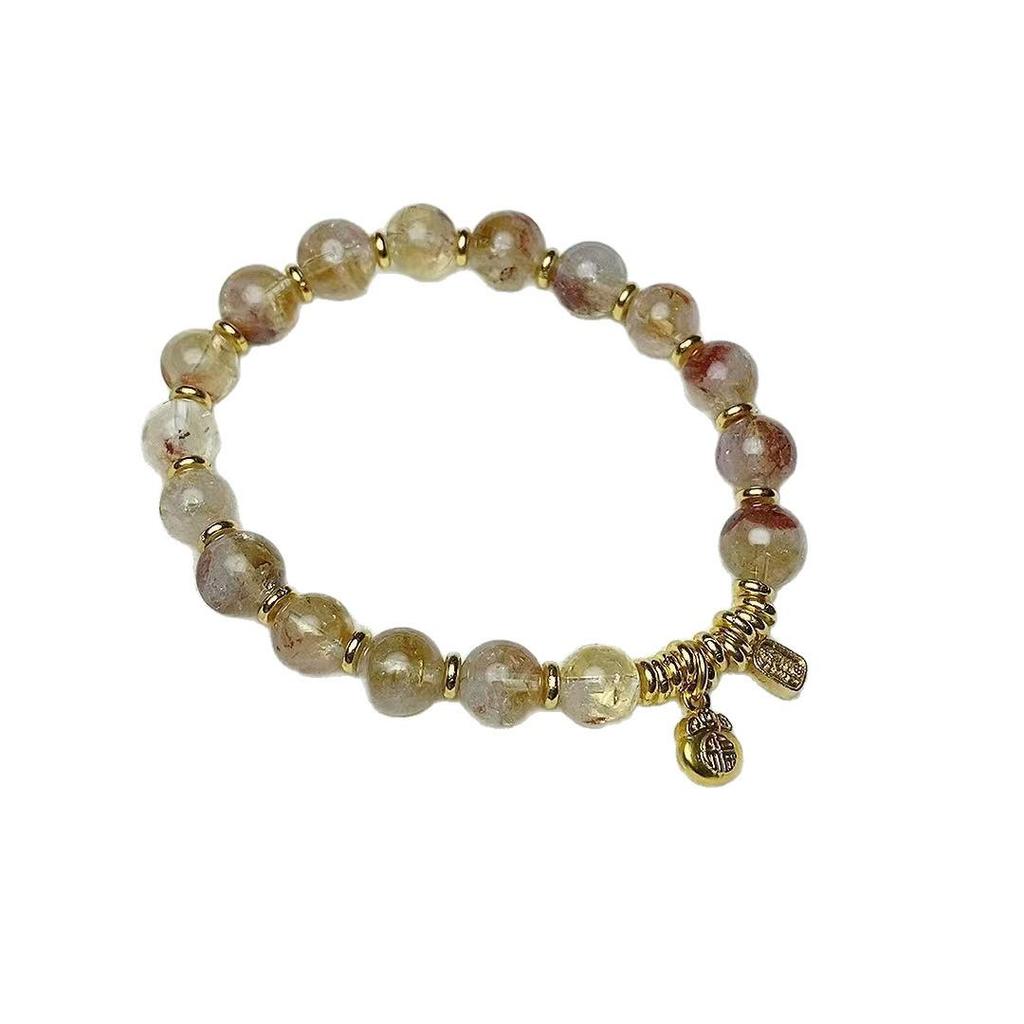 New Citrine Beaded Bracelet - Elegant Light Luxury Style, Popular on Xiaohongshu & Douyin