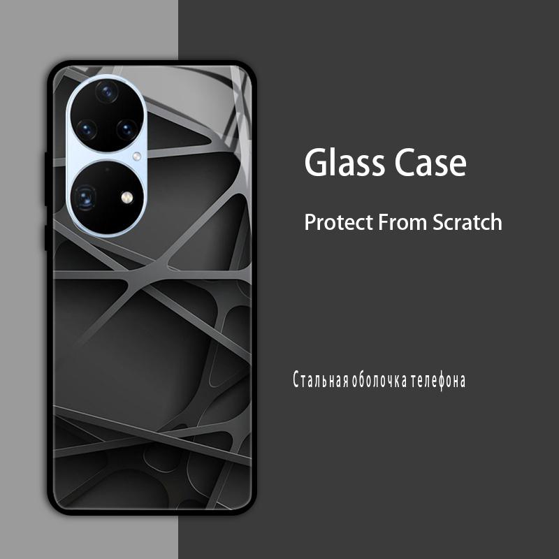 For Huawei P50 Pro Case P50E P 50 Luxury Tempered Glass Phone Case For Huawei P50 E Back Cover Fashion Protective Coque P50Pro