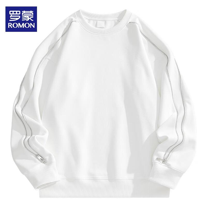 

ROMON Men s Zipper Decor Long-Sleeved Sweatshirt M