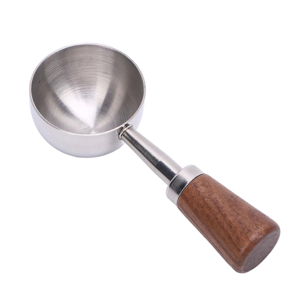 Coffee Scoop Vintage Bean Tea Measuring Spoon Retro 304 Stainless Steel Short Wooden Handle Kitchen