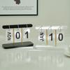 Wooden Perpetual Desk Calendar Daily Desktop Standing Flip Calendar with Day