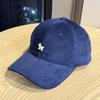New letter-embroidered corduroy pony casual unisex spring and autumn soft-top baseball cap for outings, sun protection, and fashion