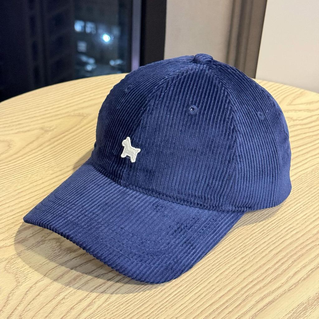 New letter-embroidered corduroy pony casual unisex spring and autumn soft-top baseball cap for outings, sun protection, and fashion
