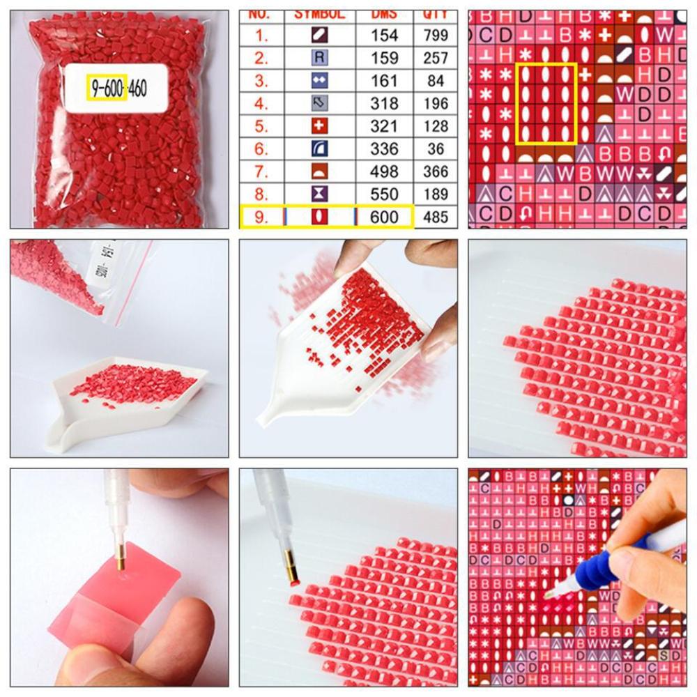 5D Diamond Painting Full of Diamonds DIY Art Home Decoration Pendant Romantic Rose