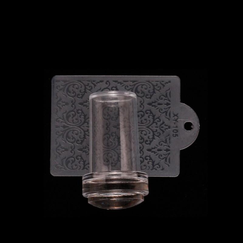 Nail Art Stamper,Clear Silicone Stamping Jelly with Scraper for DIY Nail Decors Transparent Visible Body,No Misplacement