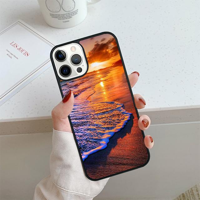 Summer Beach Sunset Sea Phone Case For iPhone 17 Air 14 15 16 13 12 Cover For Apple 14 15 16 Pro Max Plus