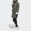 adidas Originals Long Sherpa Mid-Length Sports Down Jacket With Hood Winter Women Jackets Dark-Green GL6409