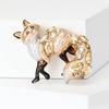Rhinestone Fox Brooch Lightweight Enamel Craft Sparkling Accessory for Date Nights Office Attire Decor