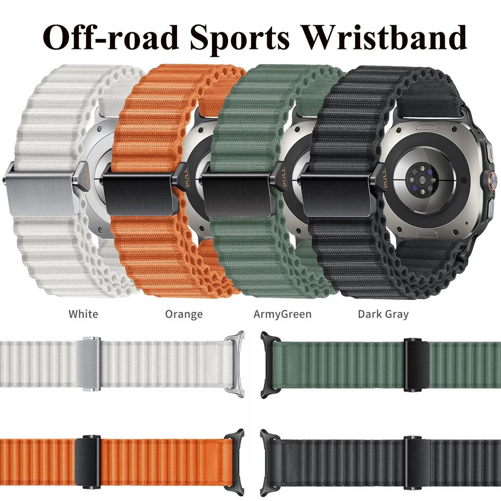 Original Trail Band For Samsung Galaxy Watch Ultra 47mm Off-road Nylon Braided Loop Bracelet Belt Galaxy Watch 7 Ultra Wristband