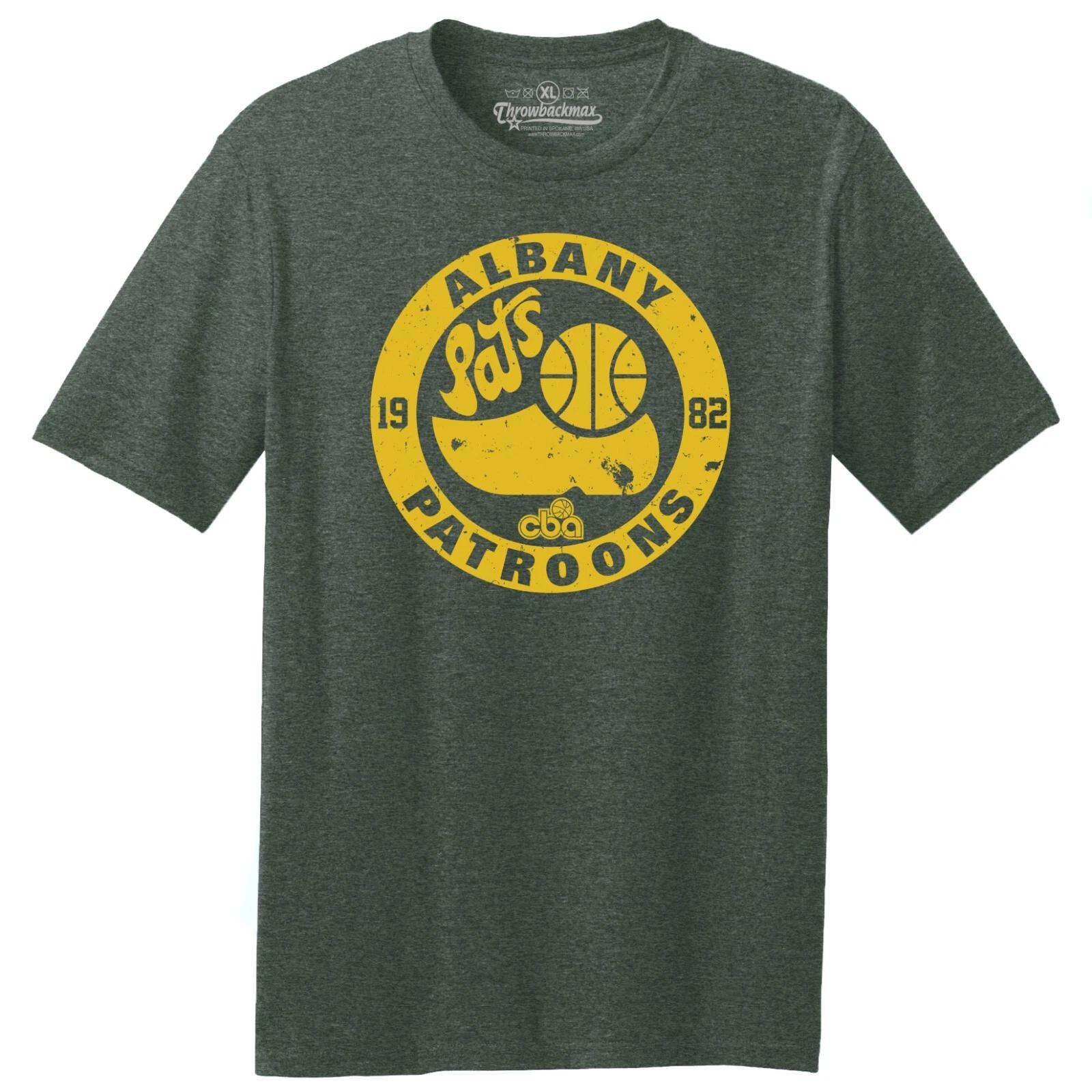 Футболка с логотипом Albany Patroons 1982 CBA - Зеленый меланж S