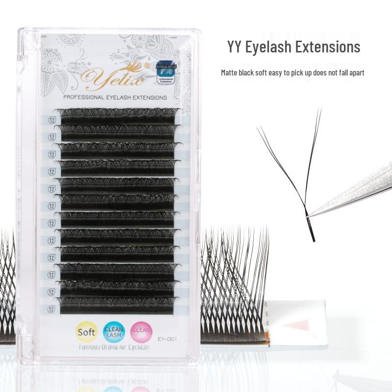 

Yelix Natural 0.07 мм Смешанная длина Y-образные наращенные ресницы 0.07mm Diameter C Curl YY