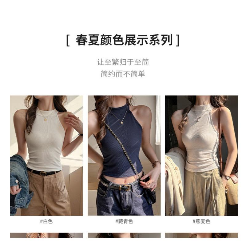 Round Neck Sleeveless Sexy Spring and Summer Camisole Tops for Women