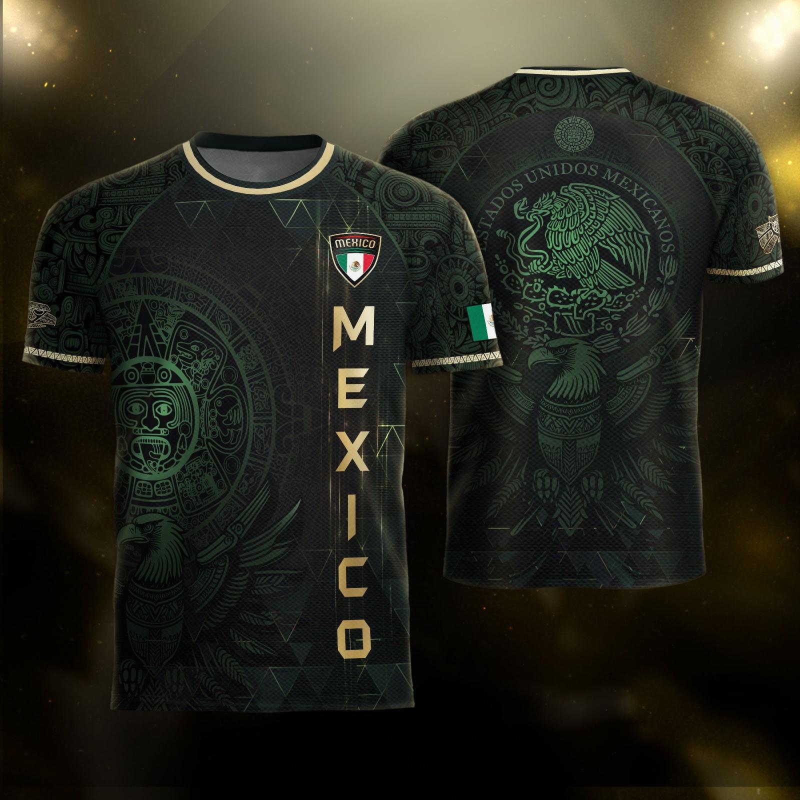 Men s Mexican Soccer - Neck Short Sleeve Printed T-Shirt (Mexico Size) M