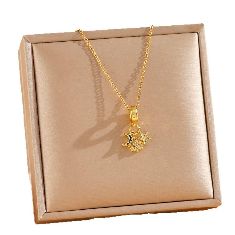 Fashion Titanium Steel Necklace Pendant Simple Elegant Unisex Chain Jewelry Accessories for Women Men