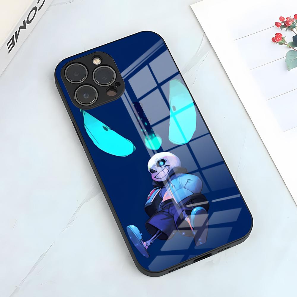 

Sans Undertale Phone Case For IPhone 17 Pro Max 15 Pro 16 14 Plus 12 13 Mini 11 Pro Shockproof Glass Cover iPhone14 Pro