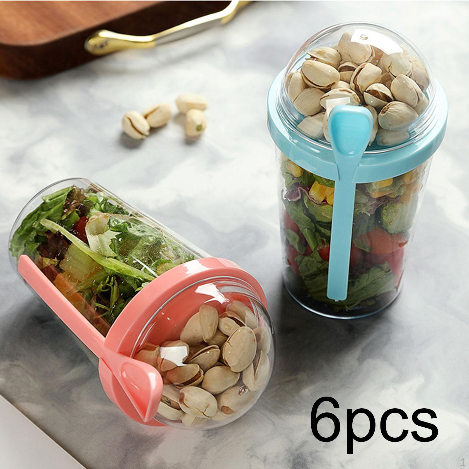 

6 Pieces Salad Yogurt Cup Cereal Container Slimming Breakfast Small Food Storage Overnight Oats