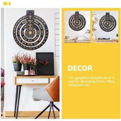 Ciieeo Wooden Perpetual Calendar Wall Hanging Home Decor Craft Wall Calendar with Rounded Corners for Home Office and Restaurant Decoration