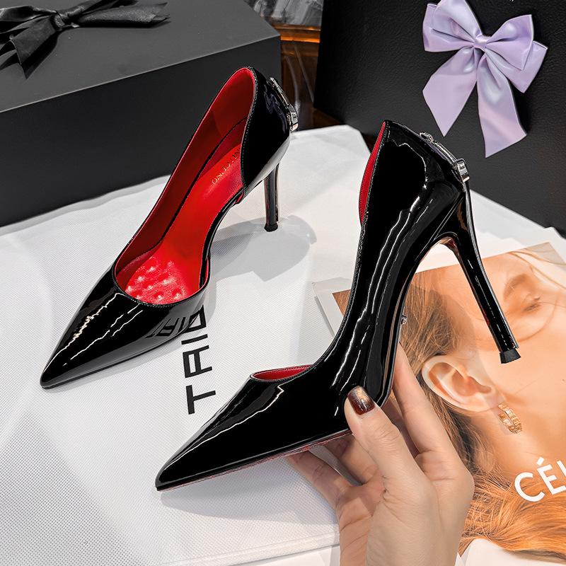 Genuine Red Bottom Leather Stiletto Heels - Comfortable, Printed Design