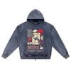 DTG print Knitted Denim Zip-Up Hoodie japanese_streetwear 15 Brother Print Zipper Hoodies  