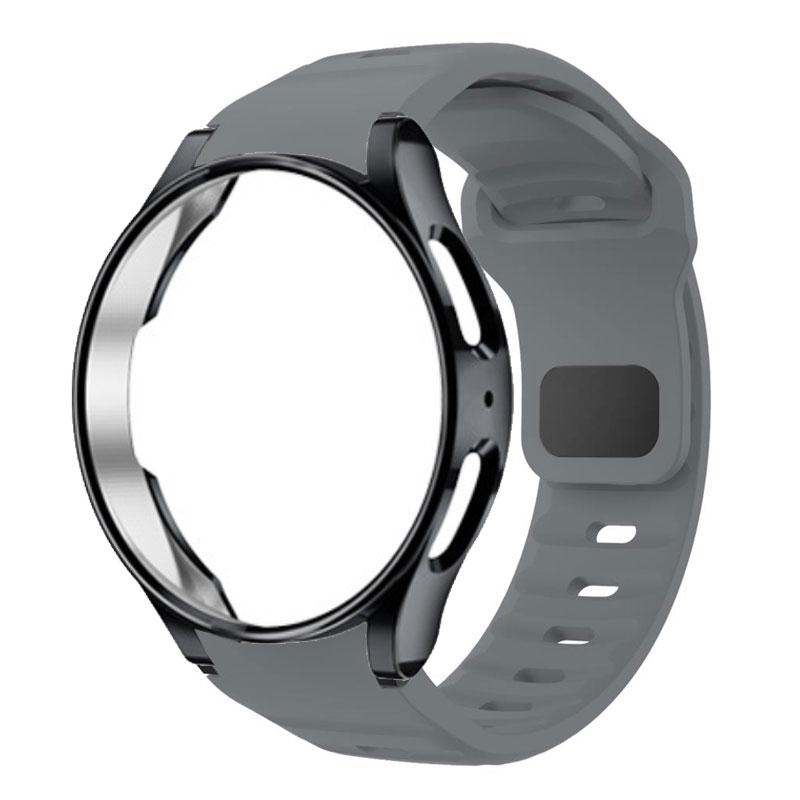 Official Wave Strap+Case For Samsung Watch 6 5 4 40mm 44mm 4/6 Classic 42 43mm 46 47mm No Gap Silicone Bracelet Watch 5 Pro 45mm
