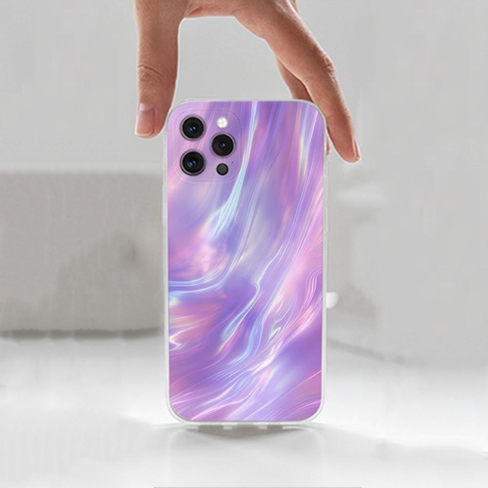 Rainbow Holographic Phone Case For iPhone 16,15,14,13,12,11 Plus,Pro,Max,XR,XS,X,7,8 Plus,SE,Mini,Transparent,Silicone Case