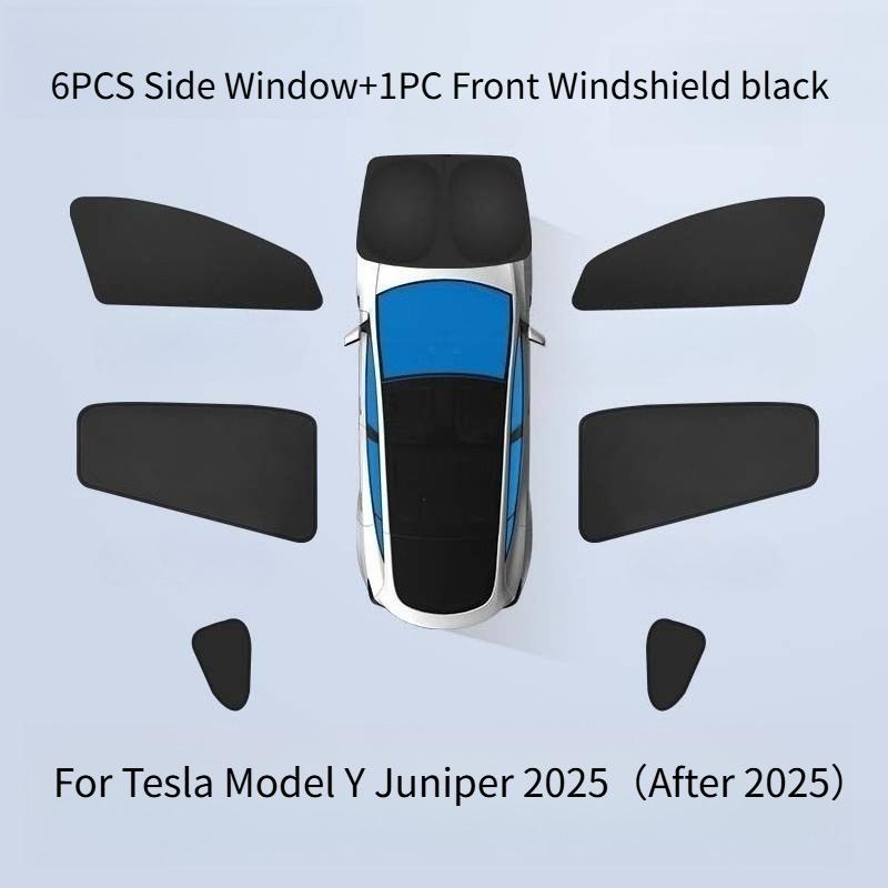 For Tesla Model Y Juniper 2025 Car Side Window Sun Shade Curtain Summer Sun Protection Sunshade Cover UV Car Privacy Curta
