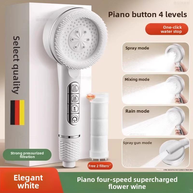 

Ручная душевая лейка высокого давления, Ультрасильный напор, Легко установить, Аксессуар для ванной | Практичный продукт для ванной Душевая лейка белый