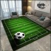 Dark green football field Flannel-printed floor mats are slip-resistant Suitable for living room bedroom terrace garden carpets