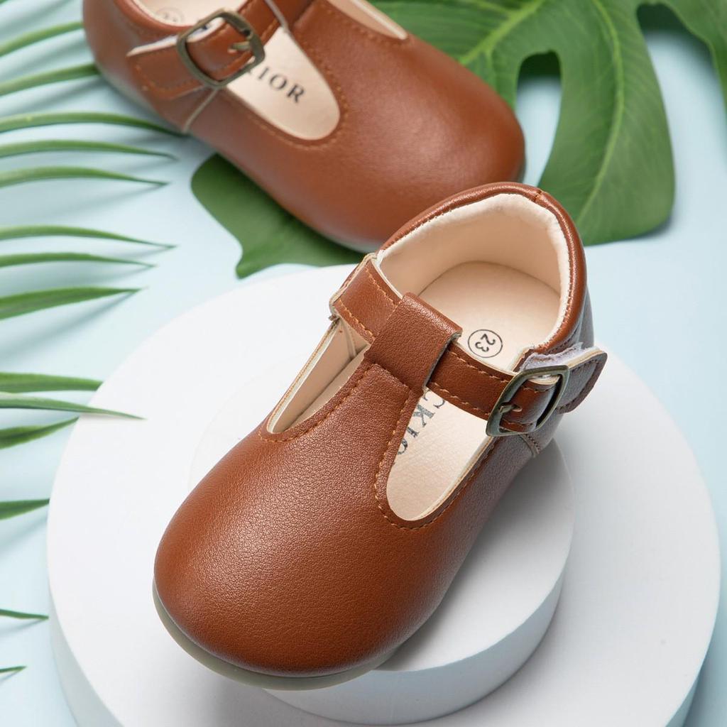 Girls' Comfortable Leather Princess School Shoes - Non-slip Sole