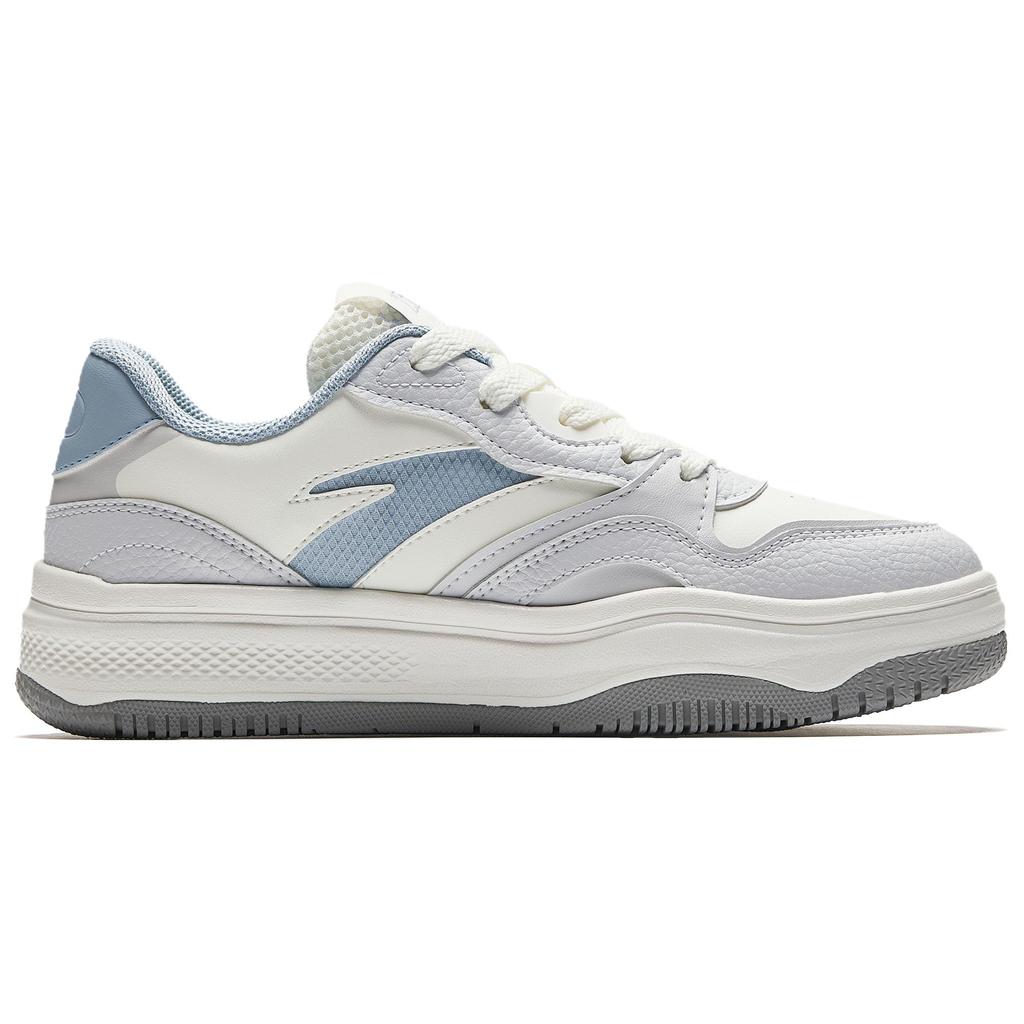 Anta Simple Versatile Wear-Resistant Lightweight Low-Top Skate Shoes Women sneaker White Gray Blue 922528077-2
