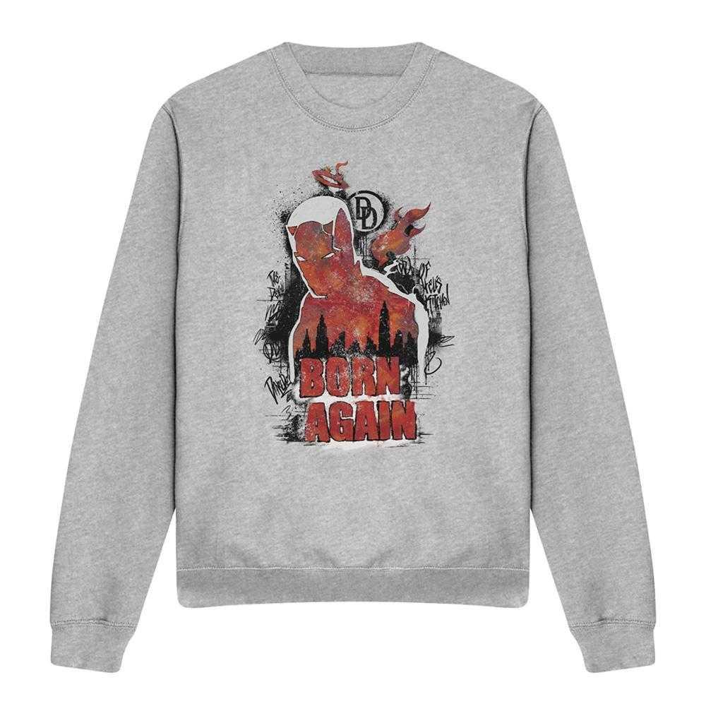 Daredevil Unisex Adult Born Again Matt Murdock Graffiti Heather Sweatshirt