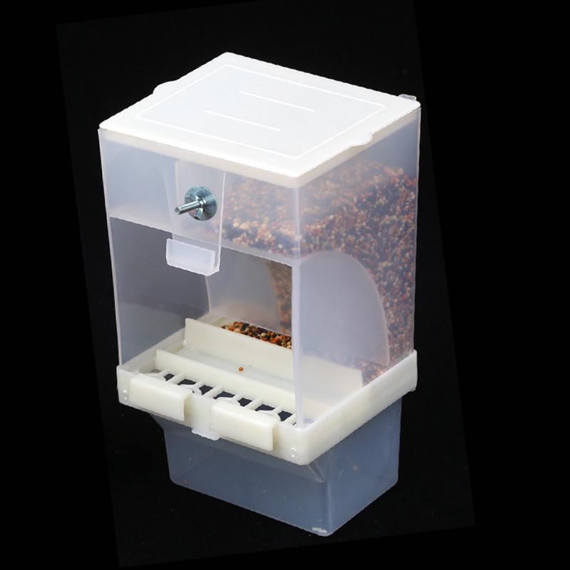 Papageien-Futterspender mit Auslaufschutz und Hülsentrennung für Nymphensittiche