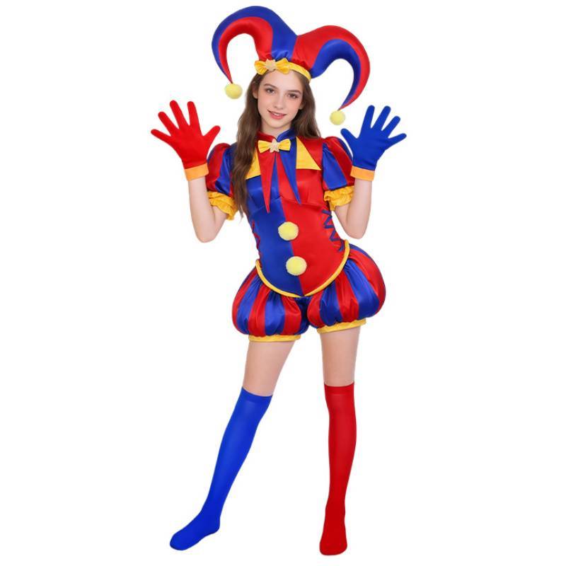Das Erstaunliche Digitale Zirkus Pomni Cosplay Kostüm Aus Polyesterstoff Für Anime Convention Events